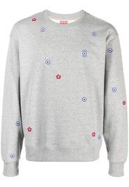 Kenzo floral-embroidered cotton sweatshirt - Grigio