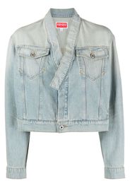 Kenzo faded-effect cropped denim jacket - Blu