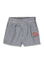 Kenzo Kids gingham-pattern cotton shorts - Blu