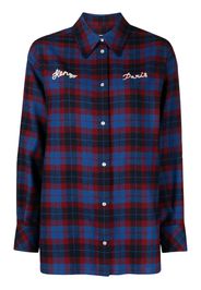 Kenzo logo-print check-pattern shirt - Blu