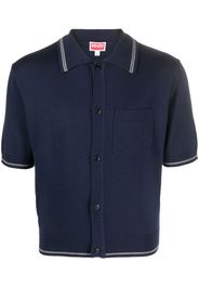 Kenzo intarsia-knit logo wool polo shirt - Blu