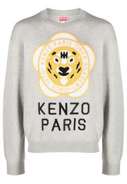 Kenzo logo-patch wool-cotton sweatshirt - Grigio