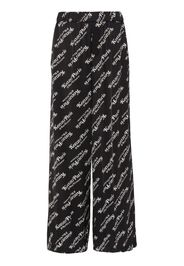Kenzo logo-print twill trousers - Nero