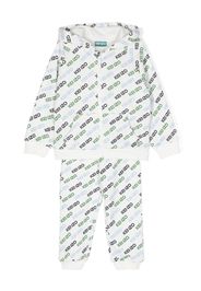Kenzo Kids Tuta sportiva con stampa - Bianco