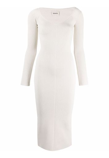 Khaite V-neck knitted dress - Toni neutri