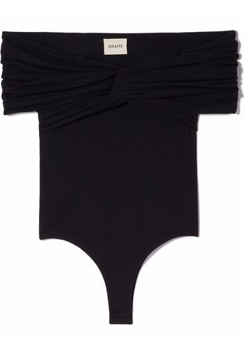 KHAITE Body con spalle scoperte Cerise - Nero