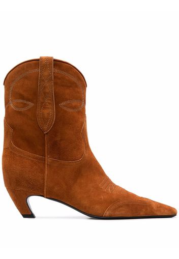 KHAITE The Dallas ankle boots - Marrone