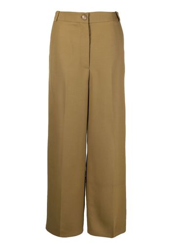 KHAITE high-waist straight-leg trousers - Verde