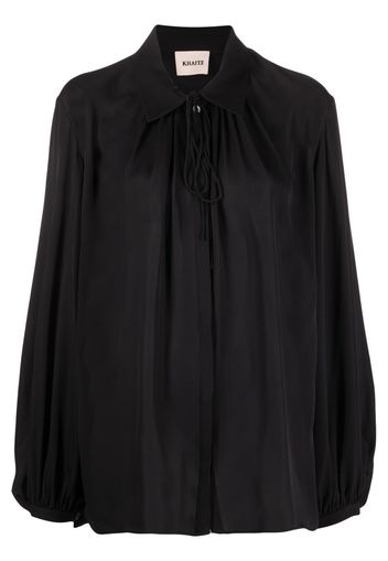 KHAITE pleated silk blouse - Nero