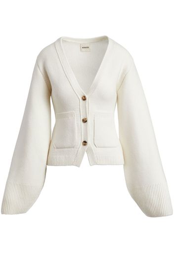 KHAITE Cardigan The Scarlet con maniche ampie - Bianco