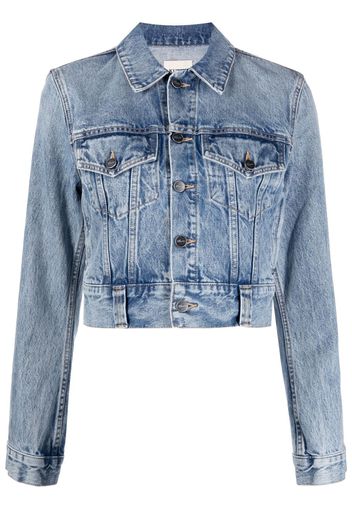 KHAITE Rizzo cropped denim jacket - Blu