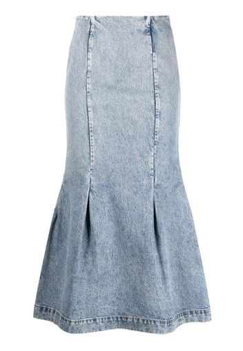 KHAITE high-waisted slim-cut skirt - Blu