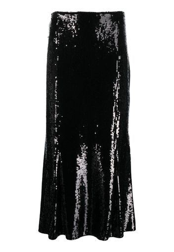 KHAITE Levine high-waisted sequin skirt - Nero