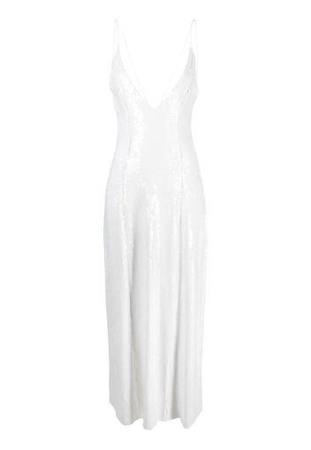 KHAITE Abito midi con paillettes Carina - Bianco