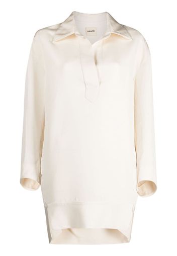 KHAITE Kal silk shirt dress - Toni neutri