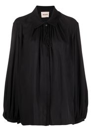 KHAITE pleated silk blouse - Nero