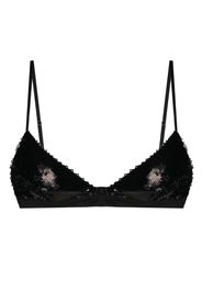 KHAITE sequin silk triangle bra - Nero