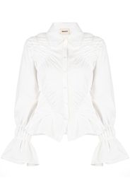 KHAITE Hallow smocked top - Bianco