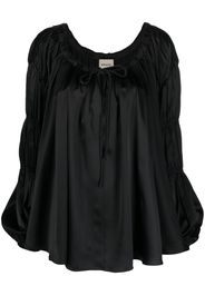 KHAITE Lenny scoop-neck silk blouse - Nero