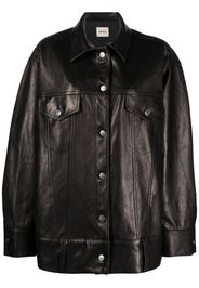 KHAITE KHAITE GRIZZO OVERSIZED BUTTON UP LEATHER JACKET BLACK - Nero