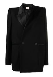 KHAITE Malek asymmetrical-lapels double-breasted blazer - Nero