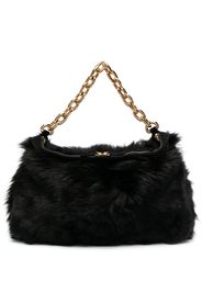 KHAITE Clara shearling shoulder bag - Nero