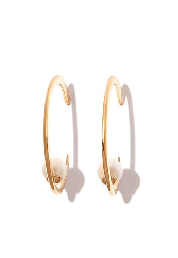 KHIRY Isha pearl-embellished hoop earrings - Oro
