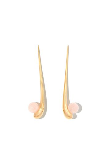 KHIRY rose quartz drop stud earrings - Oro