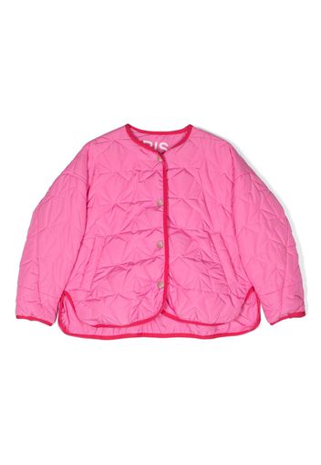 Khrisjoy Kids logo-print quilted jacket - Rosa