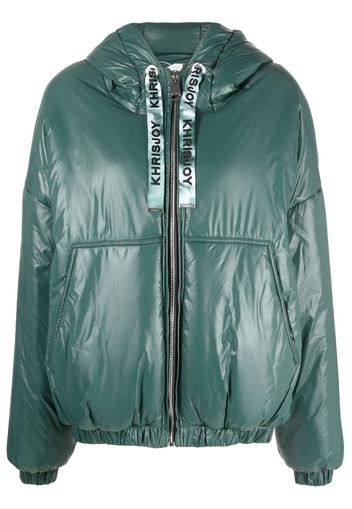 Khrisjoy high-shine hooded jacket - Verde