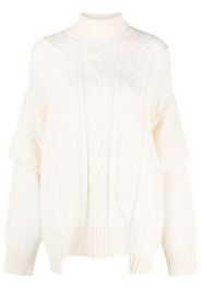 Khrisjoy roll-neck cable-knit jumper - Bianco
