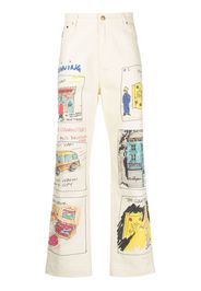 KidSuper graphic print straight leg jeans - Toni neutri