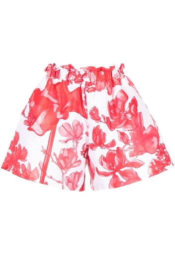 Kika Vargas floral-print paperbag shorts - Rosso