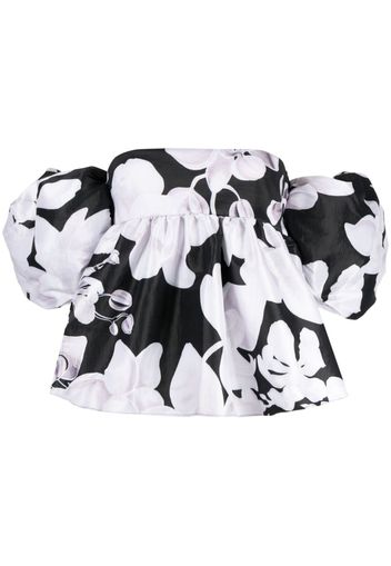 Kika Vargas Ally Orchid-print blouse - Nero