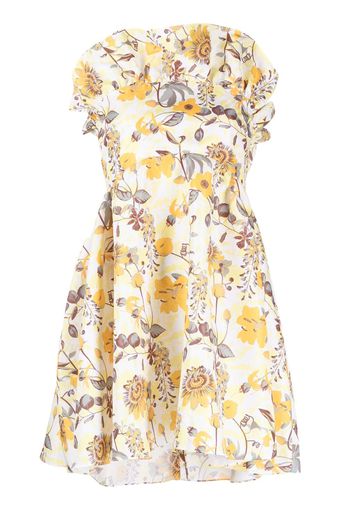 Kika Vargas Emily floral-print strapless dress - Giallo