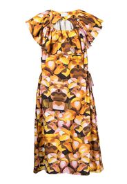 Kika Vargas Zulma floral-print midi dress - Marrone