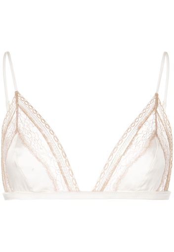 Kiki de Montparnasse Reggiseno con pannello di pizzo - Bianco