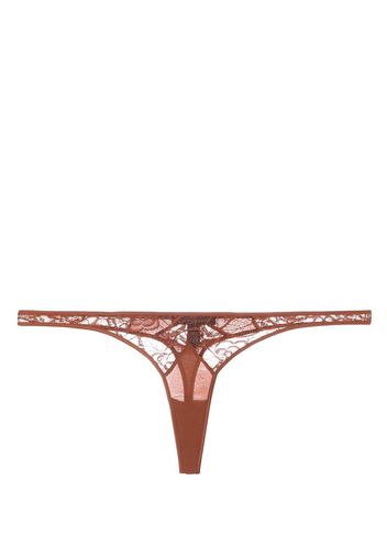 Kiki de Montparnasse Coquette lace thong - Marrone