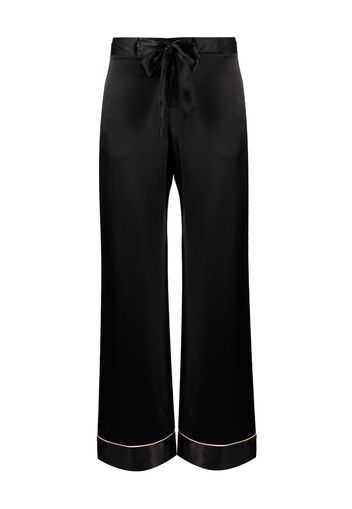 Kiki de Montparnasse silk charmeuse tie-up trousers - Nero