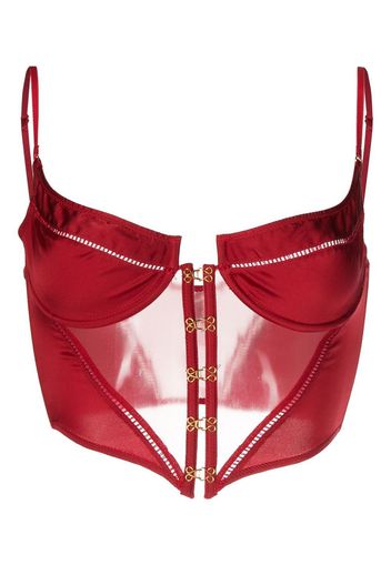 Kiki de Montparnasse sheer-panelling bustier - Rosso