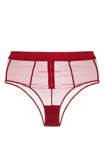 Kiki de Montparnasse high-rise sheer briefs - Rosso