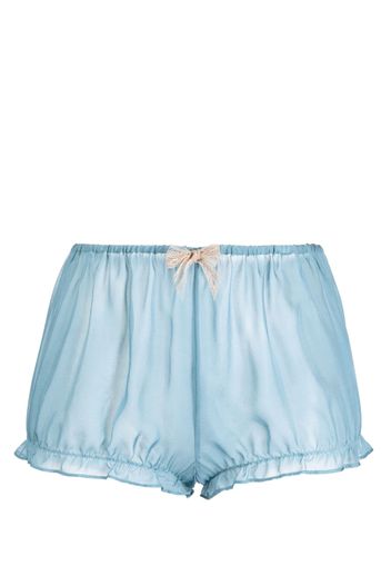 Kiki de Montparnasse bow-detail silk pajama shorts - Blu