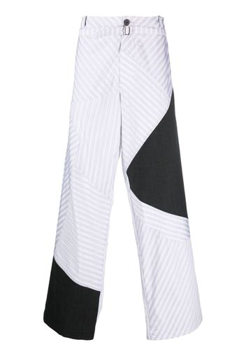 Kiko Kostadinov stripe-panelled wide-leg trousers - Grigio