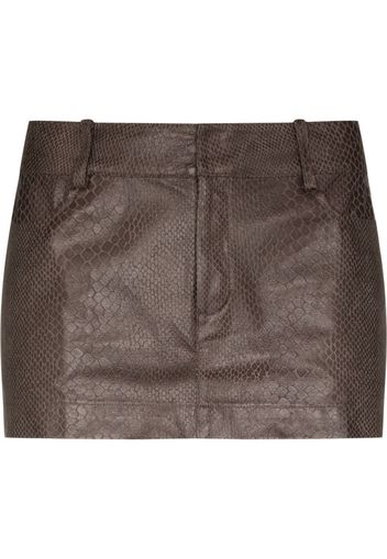 Kim Shui snakeskin-print mini skirt - Marrone