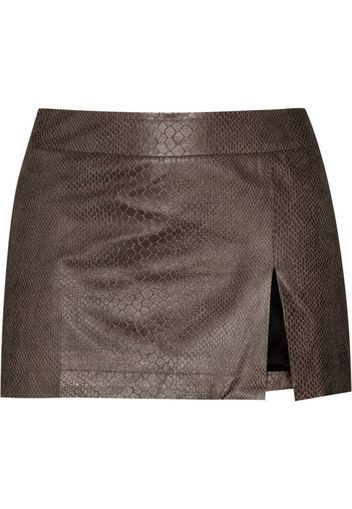 Kim Shui snakeskin-effect miniskirt - Marrone