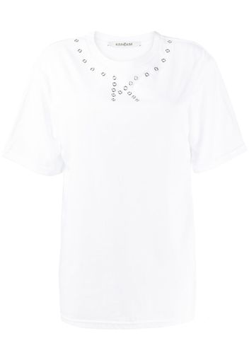 Kimhekim T-shirt con dettagli traforati - Bianco