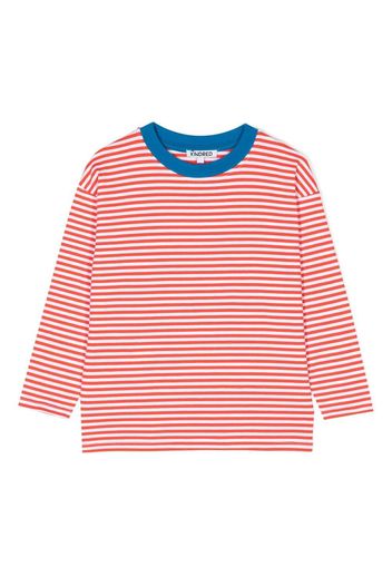 KINDRED contrast-trim striped T-shirt - Rosso