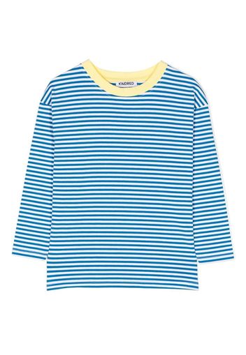 KINDRED contrast-trim striped T-shirt - Blu
