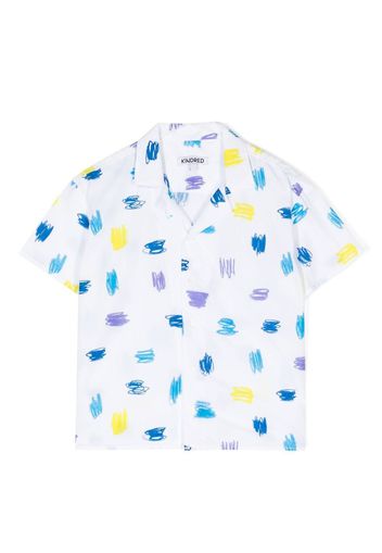 KINDRED Scribble-print short-sleeve shirt - Bianco