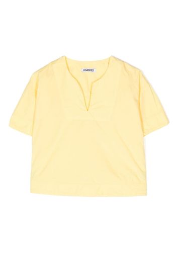 KINDRED split-neck short-sleeve blouse - Giallo